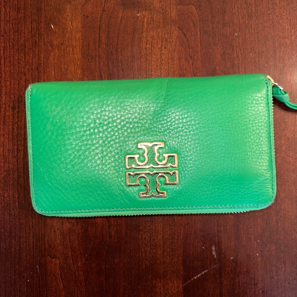 Tory Burch Emerald Leather Clutch